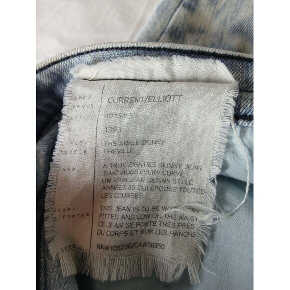 Current Elliott Womens Distressed Ankle Skinny Jeans Size 29 City Bleach Destroy - Picture 12 of 16